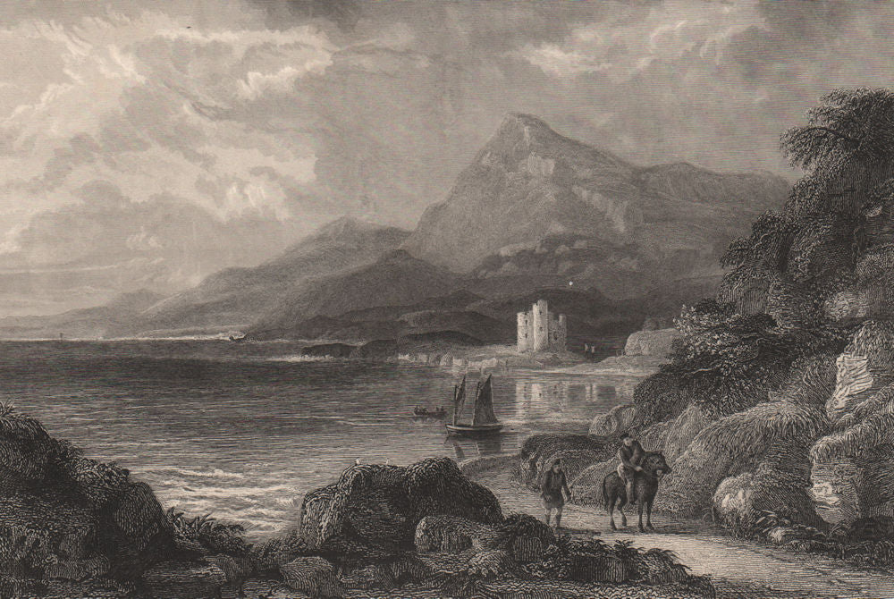 Loch Assynt and Ardvraick (Ardvreck) Castle, Sutherland, Scotland. FLEMING 1868